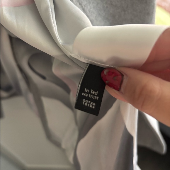 Ted Baker grey midi wool wrap coat - Picture 5 of 7